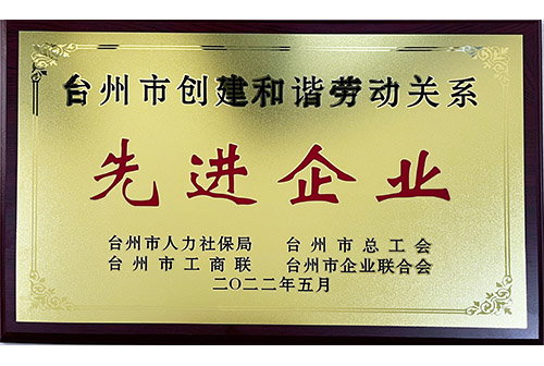 臺州市創(chuàng)建和諧勞動關(guān)系先進企業(yè)